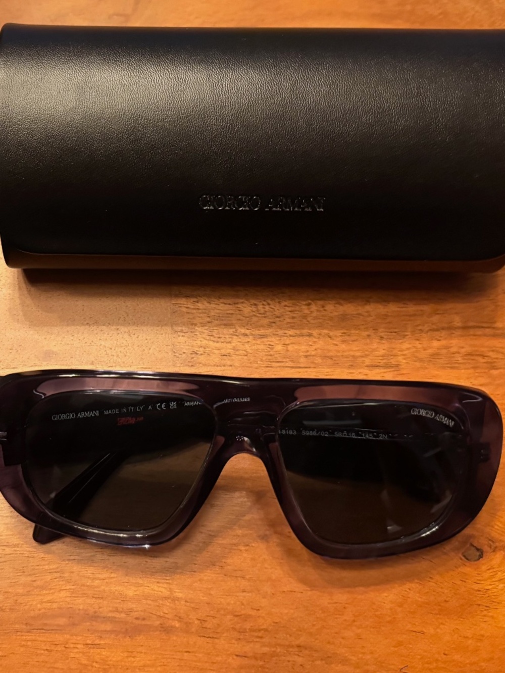 Giorgio Armani AR8183 Sunglasses Blue Grey Pillow Square Acetate